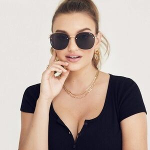 Quay Australia Jezabell Rimless Glasses in Gold Smoke